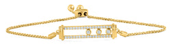 Rectangular Kinetic Slider Wheel Bolo Adjustable Bracelet Natural Diamond 0.32 Cttw. in 14k Yellow Gold