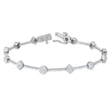 Whimsical 10K White Gold Diamond Bracelet – 1 Ct