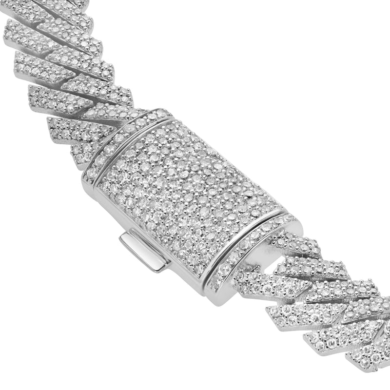 Diamond Link Cuban Bracelet Natural Diamonds (3.25 Cttw) in 10k White Gold