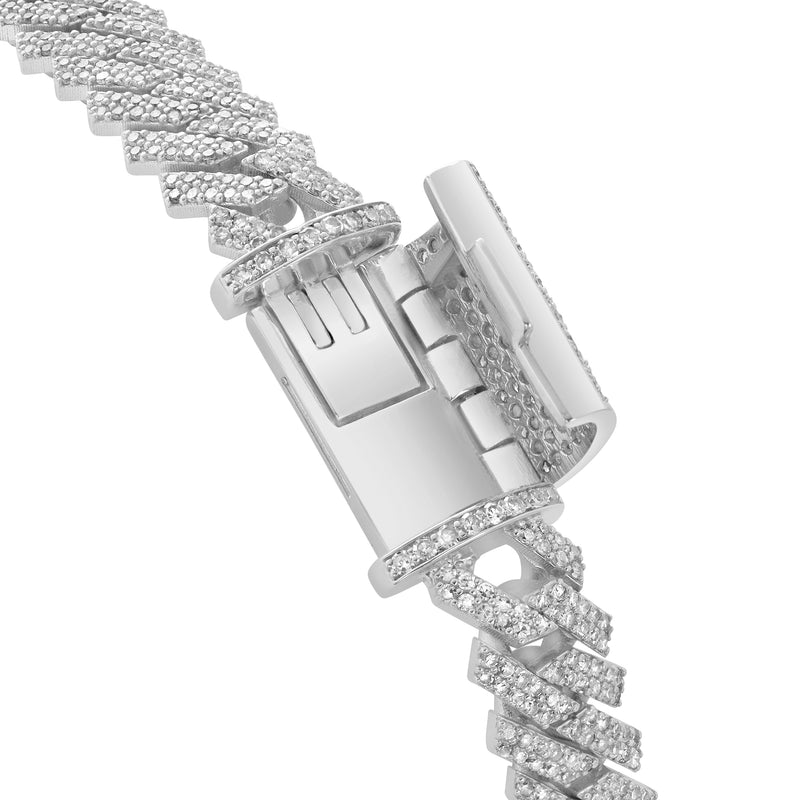 Diamond Link Cuban Bracelet Natural Diamonds (3.25 Cttw) in 10k White Gold