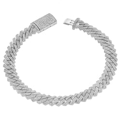 Diamond Link Cuban Bracelet Natural Diamonds (3.25 Cttw) in 10k White Gold