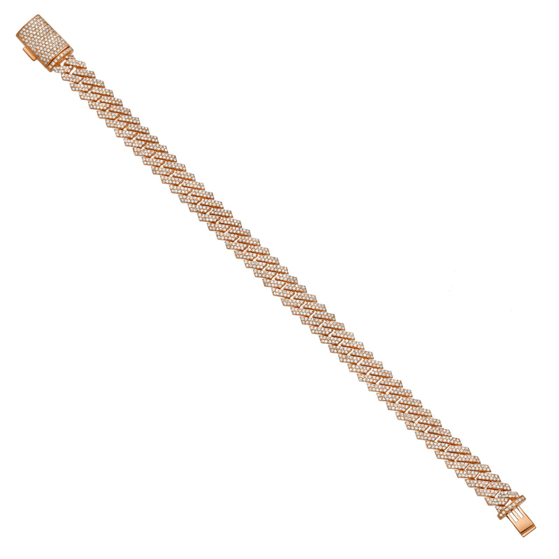 Diamond Link Cuban Bracelet Natural Diamonds (4.75 Cttw) in 10k Rose Gold