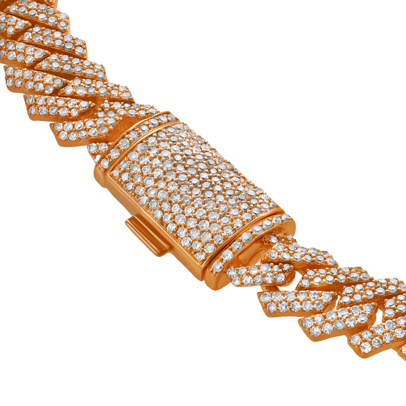 Diamond Link Cuban Bracelet Natural Diamonds (4.75 Cttw) in 10k Rose Gold