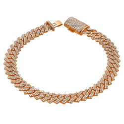 Diamond Link Cuban Bracelet Natural Diamonds (4.75 Cttw) in 10k Rose Gold