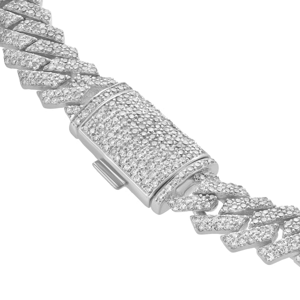 Diamond Link Cuban Bracelet Natural Diamonds (4.75 Cttw) in 10k White Gold