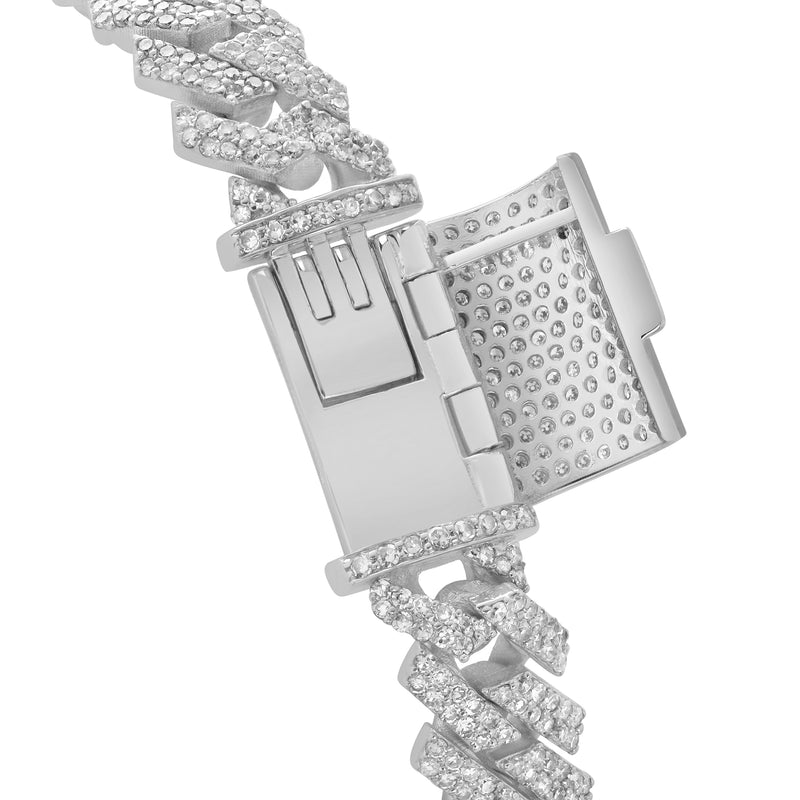 Diamond Link Cuban Bracelet Natural Diamonds (4.75 Cttw) in 10k White Gold