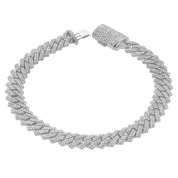 Diamond Link Cuban Bracelet Natural Diamonds (4.75 Cttw) in 10k White Gold