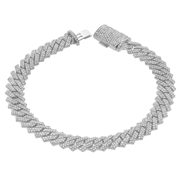 Diamond Link Cuban Bracelet Natural Diamonds (4.75 Cttw) in 10k White Gold