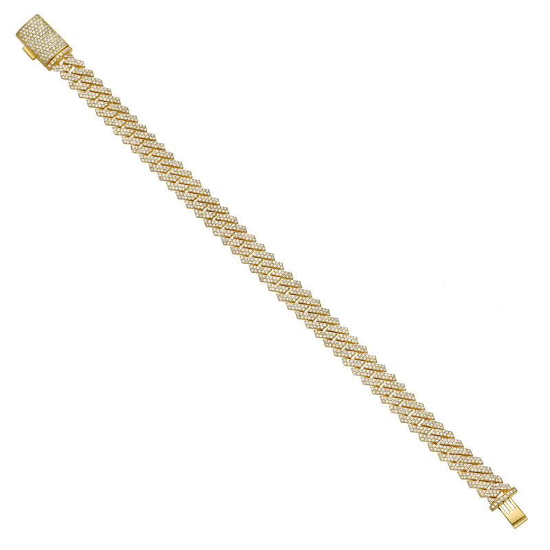 Diamond Link Cuban Bracelet Natural Diamonds (4.75 Cttw) in 10k Yellow Gold