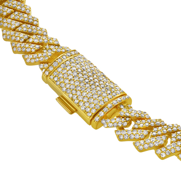 Diamond Link Cuban Bracelet Natural Diamonds (4.75 Cttw) in 10k Yellow Gold