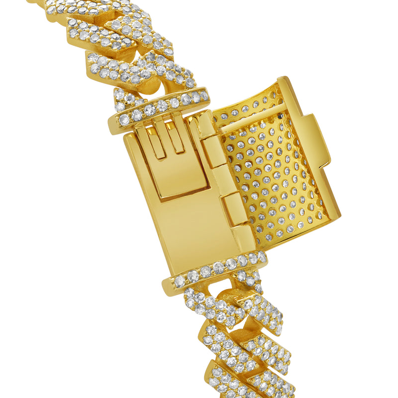 Diamond Link Cuban Bracelet Natural Diamonds (4.75 Cttw) in 10k Yellow Gold