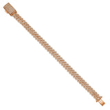 Diamond Link Cuban Bracelet Natural Diamonds (5.60 Cttw) in 10k Rose Gold