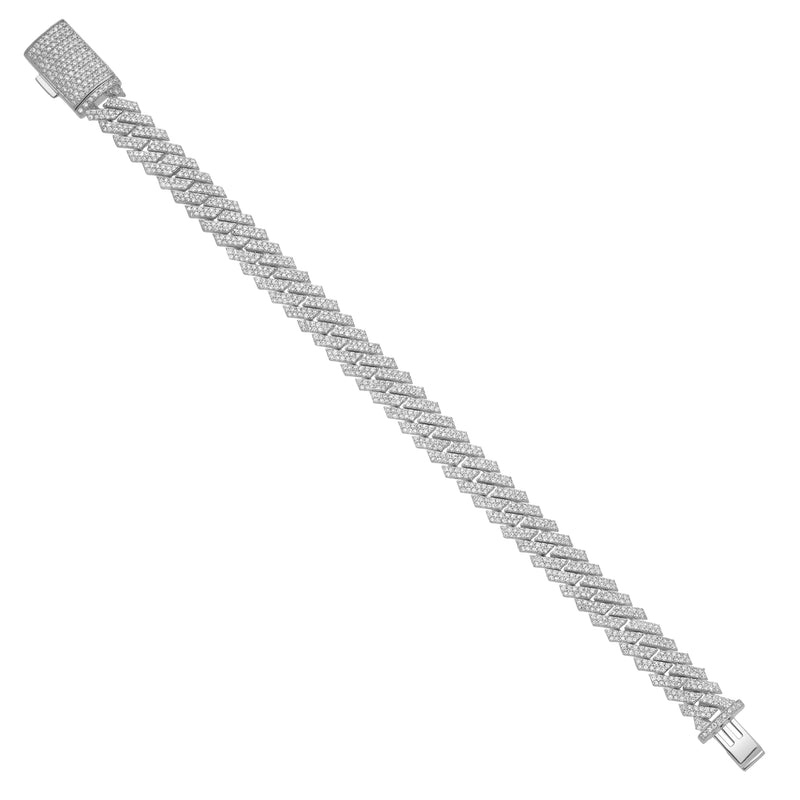 Diamond Link Cuban Bracelet Natural Diamonds (5.60 Cttw) in 10k White Gold