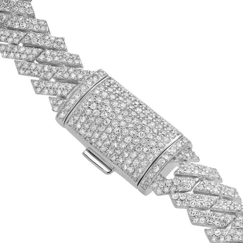 Diamond Link Cuban Bracelet Natural Diamonds (5.60 Cttw) in 10k White Gold