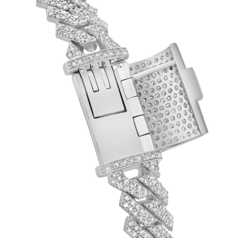 Diamond Link Cuban Bracelet Natural Diamonds (5.60 Cttw) in 10k White Gold