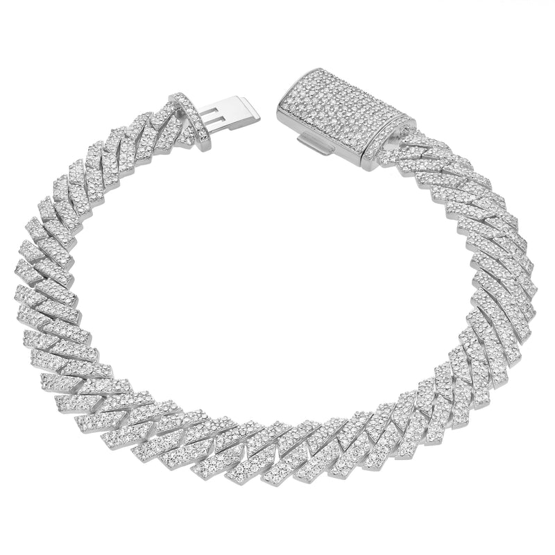 Diamond Link Cuban Bracelet Natural Diamonds (5.60 Cttw) in 10k White Gold