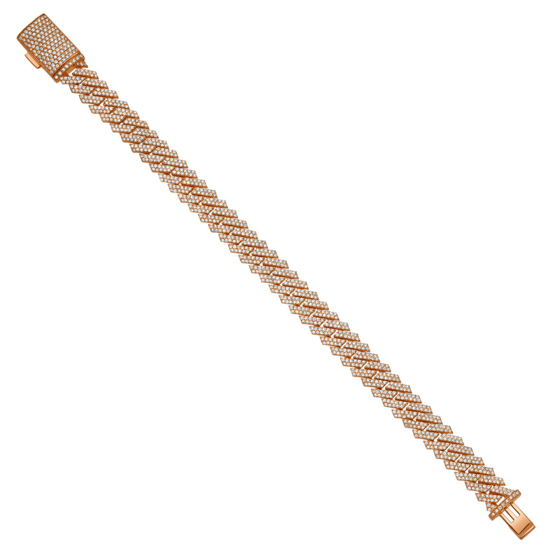 Diamond Link Cuban Bracelet Natural Diamonds (6.30 Cttw) in 10k Rose Gold