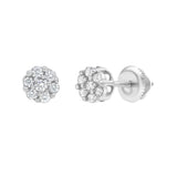 Meadow 14K White Gold Cluster Lab Grown Diamond Unisex Earrings - 0.25 Cts