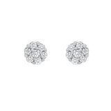 Meadow 14K White Gold Cluster Lab Grown Diamond Unisex Earrings - 0.25 Cts