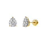 Nova 14K Yellow Gold Cluster Lab Grown Diamond Unisex Earrings - 0.99 Cts