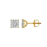 Nova 14K Yellow Gold Cluster Lab Grown Diamond Unisex Earrings - 0.49 Cts