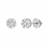 Meadow 14K White Gold Cluster Lab Grown Diamond Unisex Earrings - 0.32 Cts