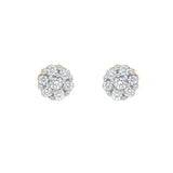 Meadow 14K White Gold Cluster Lab Grown Diamond Unisex Earrings - 0.32 Cts