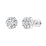 Meadow 14K White Gold Cluster Lab Grown Diamond Unisex Earrings - 0.38 Cts