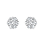 Meadow 14K White Gold Cluster Lab Grown Diamond Unisex Earrings - 0.38 Cts