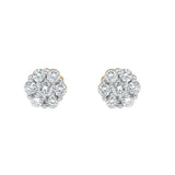 Meadow 14K Yellow Gold Cluster Lab Grown Diamond Unisex Earrings - 0.38 Cts