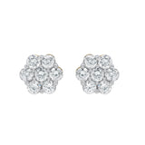 Meadow 14K White Gold Cluster Lab Grown Diamond Unisex Earrings - 1.25 Cts