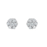 Meadow 14K White Gold Cluster Lab Grown Diamond Unisex Earrings - 0.50 Cts
