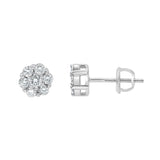 Meadow 14K White Gold Cluster Lab Grown Diamond Unisex Earrings - 0.50 Cts