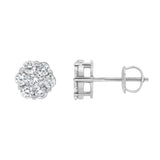 Meadow 14K White Gold Cluster Lab Grown Diamond Unisex Earrings - 0.75 Cts