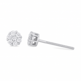 Meadow 14K White Gold Cluster Lab Grown Diamond Unisex Earrings - 0.15 Cts