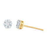 Meadow 14K Yellow Gold Cluster Lab Grown Diamond Unisex Earrings - 0.15 Cts