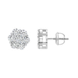 Meadow 14K White Gold Cluster Lab Grown Diamond Unisex Earrings - 2.0 Cts