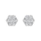 Meadow 14K White Gold Cluster Lab Grown Diamond Unisex Earrings - 2 Cts