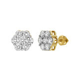Meadow 14K Yellow Gold Cluster Lab Grown Diamond Unisex Earrings - 2.22 Cts
