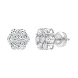 Meadow 14K White Gold Cluster Lab Grown Diamond Unisex Earrings - 2.55 Cts