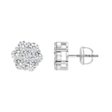 Meadow 14K White Gold Cluster Lab Grown Diamond Unisex Earrings - 2.55 Cts