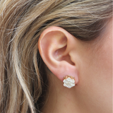 Meadow 14K Yellow Gold Cluster Lab Grown Diamond Unisex Earrings - 3.11 Cts