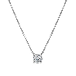 Apollo 14K White Gold Round Lab Grown Diamond Pendant - 0.75 Ctw