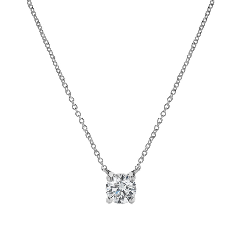 Apollo 14K White Gold Round Lab Grown Diamond Pendant - 0.49 Ctw