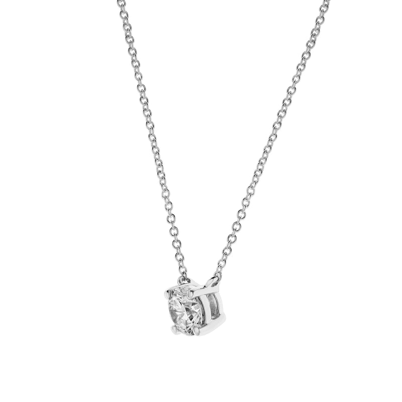 Apollo 14K White Gold Round Lab Grown Diamond Pendant - 0.49 Ctw