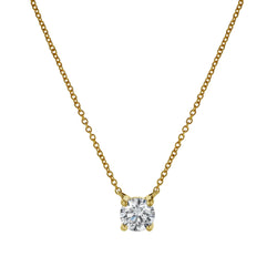 Apollo 14K Yellow Gold Round Lab Grown Diamond Pendant - 0.50 Ctw