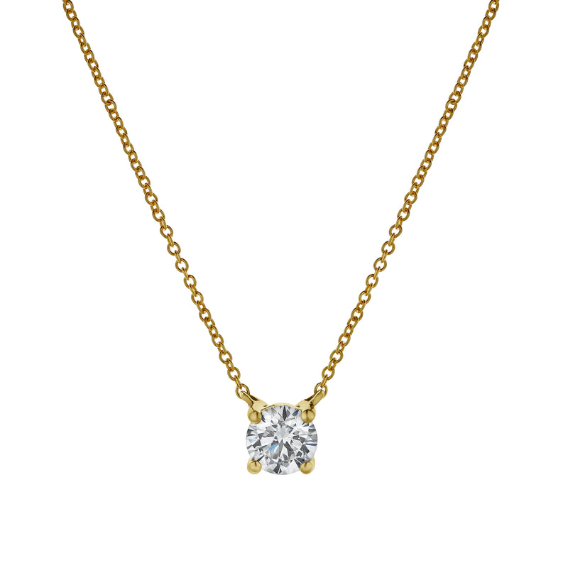 Apollo 14K Yellow Gold Round Lab Grown Diamond Pendant - 0.50 Ctw