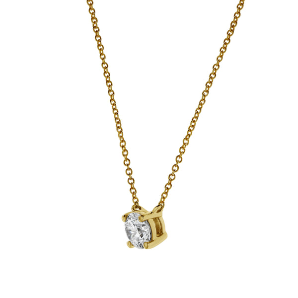 Apollo 14K Yellow Gold Round Lab Grown Diamond Pendant - 0.75 Ctw