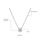 Apollo 14K White Gold Round Lab Grown Diamond Pendant - 0.75 Ctw