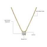Apollo 14K Yellow Gold Round Lab Grown Diamond Pendant - 0.75 Ctw
